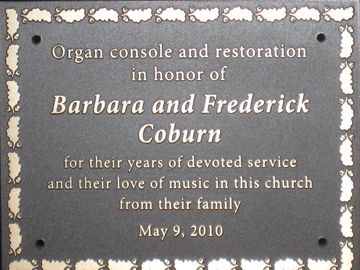 Dedication plaque